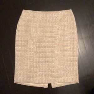 Talbots Gold Tweed polyester lined Pencil Skirt, 4